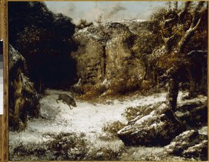 Winterlandschap met zwijnen