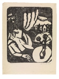 Dutch: Interieur of Zittende vrouw bij het venster door Gustave de Smet