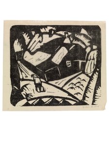 Dutch: Landschap of Landschap met aardappelrooiers door Gustave de Smet