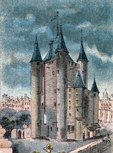 Gezicht op de Tempelgevangenis in Parijs door Gustave Demoulin