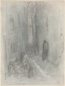 Een achterafstraatje in Londen door Gustave Dore