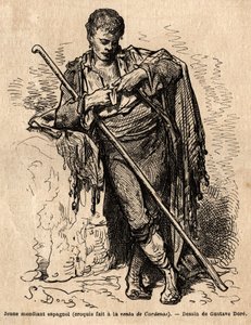 Een jonge bedelaar, een la vente de Cardenas, een herberg aan de weg van Almaden door Gustave Dore