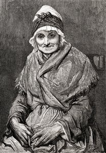 Naar een tekening gemaakt in 1880 door Gustave Dore van zijn verpleegster Francoise. Uit Leven en Herinneringen van Gustave Dore, gepubliceerd 1885. door Gustave Dore