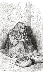 Na een schets van een oude Spaanse vrouw uit Leven en Herinneringen van Gustave Dore, gepubliceerd 1885 door Gustave Dore