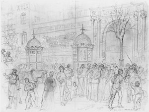 Album van het beleg van Parijs, Boulevard Montmartre, januari 1871 door Gustave Dore
