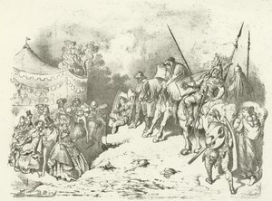 Een oude Brit die het kostuum van zijn nakomelingen aanschouwt door Gustave Dore