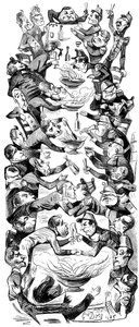 Een internationale Punch, tekening voor het tijdschrift Le Journal pour Rire, 1849