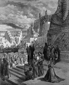Artaxerxes geeft de Joden vrijheid - Bijbel door Gustave Dore