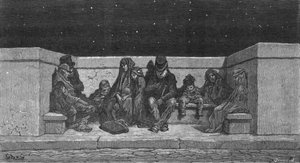 In slaap onder de sterren, 1872 door Gustave Dore