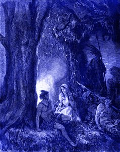 Chactas en Atala, gravure door Doré door Gustave Dore