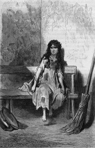 Chiquita, Illustratie door Gustave Doré van het boek Kapitein Fracasse door Théophile Gautier