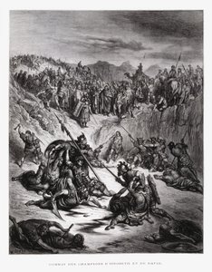 Strijders van Isboseth en David, Illustratie uit de Dore Bijbel door Gustave Dore