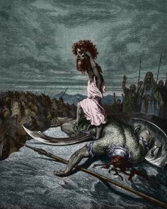 David met het hoofd van Goliath, door Gustave Doré
