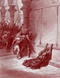 Dood van Athaliah door Doré - Bijbel door Gustave Dore