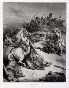 De dood van koning Saul van Israël, Illustratie uit de Dore Bijbel