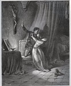 Don Fernand verklaart zijn liefde aan Dorothee - uit "Don Quichot van La Mancha" van Miguel Cervantes door Gustave Dore