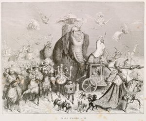 Ezelvel, illustratie voor Complete Sprookjes van Charles Perrault, door Gustave Dore door Gustave Dore