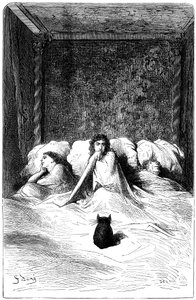 Gravure door Gustave Dore die de roman van Theophile Gautier 