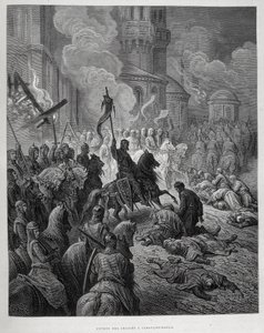 Intocht van de Kruisvaarders in Constantinopel tijdens de Vierde Kruistocht door Gustave Doré door Gustave Dore