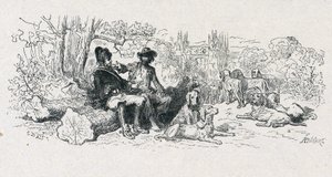 Fabel van La Fontaine "" De wolf en de hond "" door Gustave Dore