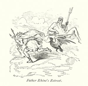 De terugtocht van pater Rijn (gravure) door Gustave Dore