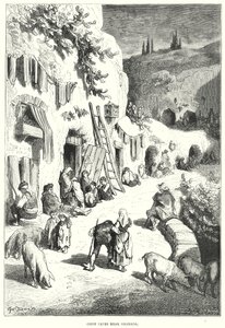 Zigeunergrotten bij Granada (gravure) door Gustave Dore