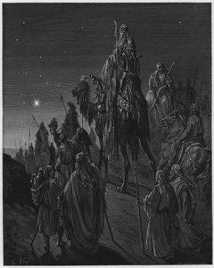 Gustave Doré Bijbel: De wijzen geleid door de ster door Gustave Dore