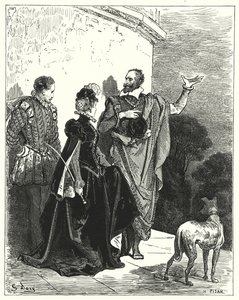 Hij vertelde de hertog en hertogin zijn gevoelens en vroeg hun toestemming om te vertrekken door Gustave Dore