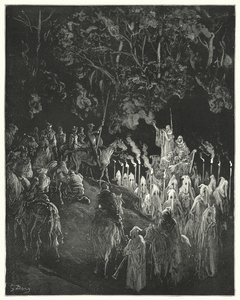 Don Quichot van Gustave Doré: "De figuur in de jurk stond op" door Gustave Dore