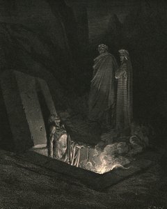 Hij, zodra ik daar bij de voet van de graven stond, keek me een tijdje aan, ca. 1890 door Gustave Dore