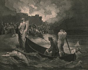 Ik kon niet horen welke voorwaarden hij hen aanbood, ca. 1890 door Gustave Dore