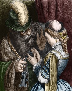 Illustratie voor "Blauwbaard" door Charles Perrault, 1893