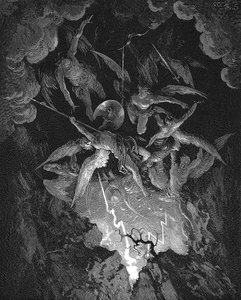 Illustratie uit John Miltons Paradise Lost door Gustave Dore