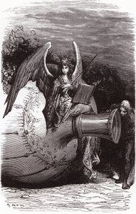 Illustratie van Gustave Doré voor de volledige werken van François Rabelais: de duikfles (vijfde boek) door Gustave Dore