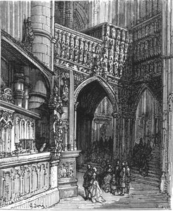 In de abdij - Westminster door Gustave Dore