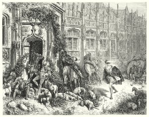 La Belle Au Bois Dormant; Doornroosje (gravure) door Gustave Dore