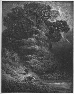 De eik en het riet - uit "Fabels" van Jean de La Fontaine door Gustave Dore