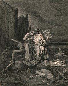 Mijn leraar wijze bewust, hem terugdringend, c1890 door Gustave Dore