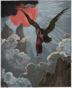 Purgatorio, Canto 9: Dante, in een droom, wordt meegenomen door een adelaar, illustratie uit "De Goddelijke Komedie" door Dante Alighieri, 1885 door Gustave Dore