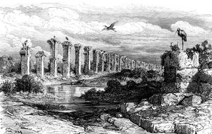 Romeins aquaduct, Merida, Spanje, 19e eeuw door Gustave Dore