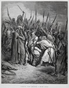 Samuel doodt Agag, Illustratie uit de Dore Bijbel door Gustave Dore