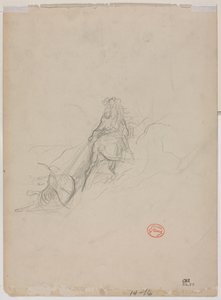 Schets van Jachtscene (verso) door Gustave Dore