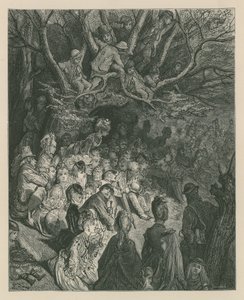 Toeschouwers die een bootrace bekijken vanaf een rivierbank door Gustave Dore