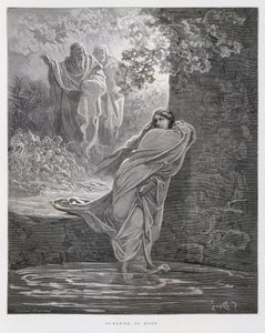 Susanna in bad (Dan. 13:1-26), Illustratie uit de Dore Bijbel door Gustave Dore
