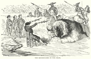 De Banderillero in de stoel (gravure) door Gustave Dore