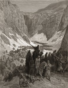 Het christelijke leger in de bergen van Judea, illustratie uit 
