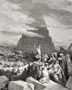 De verwarring van de talen, Genesis 11:7-9, illustratie uit Dore