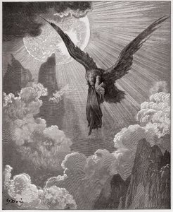 De Goddelijke Komedie (La Divina Commedia), Purgatorio, Canto 9: Dante, in een droom, wordt meegenomen door een adelaar - door Dante Alighieri (1265-1321) - Illustratie door Gustave Doré (1832-1883)