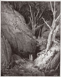 De Goddelijke Komedie (La Divina Commedia), Inferno, Canto 1: Virgil en Dante beginnen hun reis - door Dante Alighieri (1265-1321) - Illustratie door Gustave Doré (1832-1883)