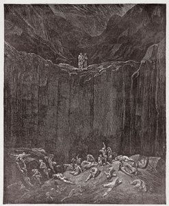 De Goddelijke Komedie, Inferno, Canto 29: De vervalsers gekweld in de vallei - door Dante Alighieri (1265-1321) - Illustratie door Gustave Doré (1832-1883) door Gustave Dore